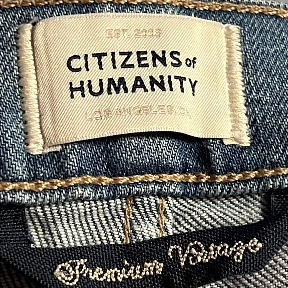 Citizens of Humanity Premium Vintage Women Jeans Blue Wash 33 frayed hem stretch - Picture 3 of 10